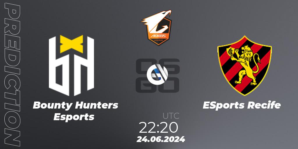 Bounty Hunters Esports vs ESports Recife: Betting TIp, Match Prediction. 24.06.2024 at 22:20. Counter-Strike (CS2), Aorus League 2024 Season 1: Brazil