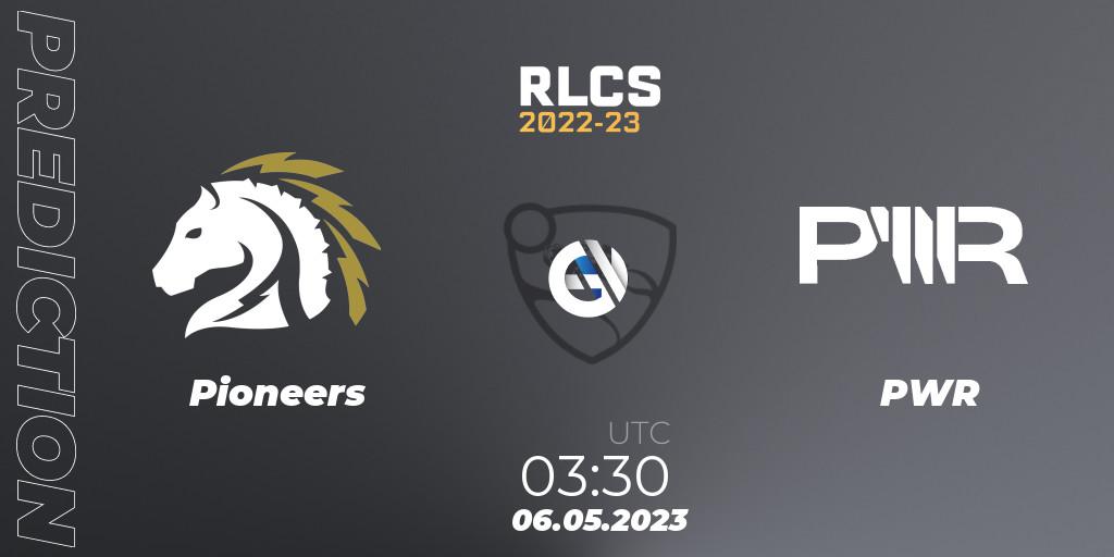 Pioneers vs PWR: Betting TIp, Match Prediction. 06.05.2023 at 03:30. Rocket League, RLCS 2022-23 - Spring: Oceania Regional 1 - Spring Open