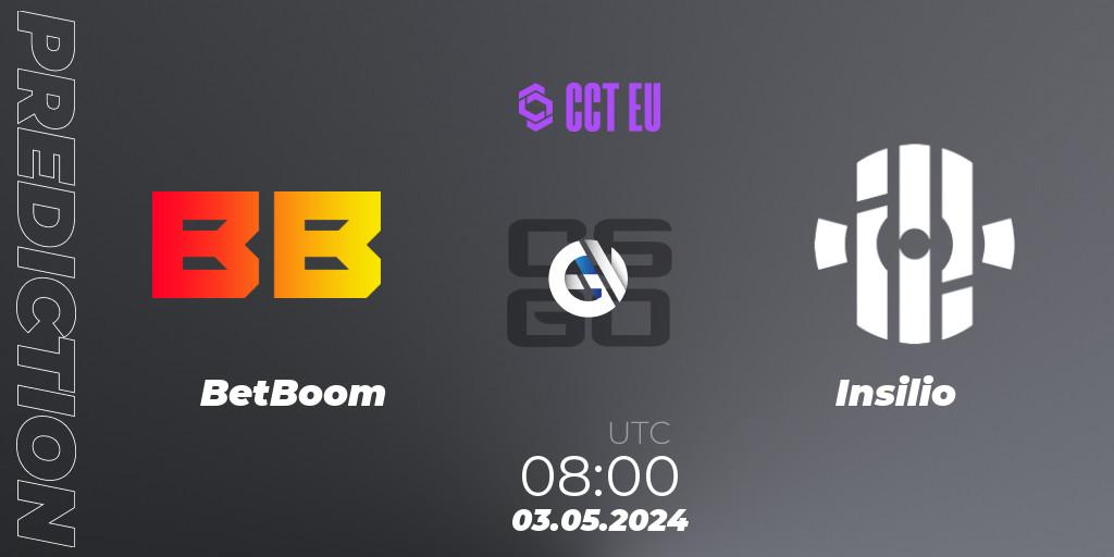 BetBoom vs Insilio: Betting TIp, Match Prediction. 03.05.2024 at 08:00. Counter-Strike (CS2), CCT Season 2 Europe Series 1