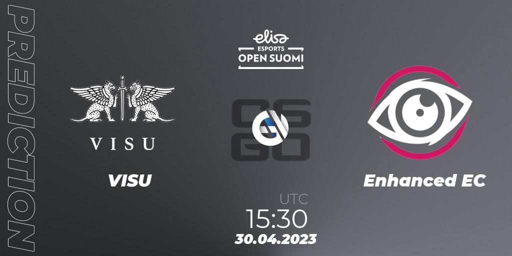 VISU vs Enhanced EC: Betting TIp, Match Prediction. 30.04.2023 at 15:30. Counter-Strike (CS2), Elisa Open Suomi Season 5