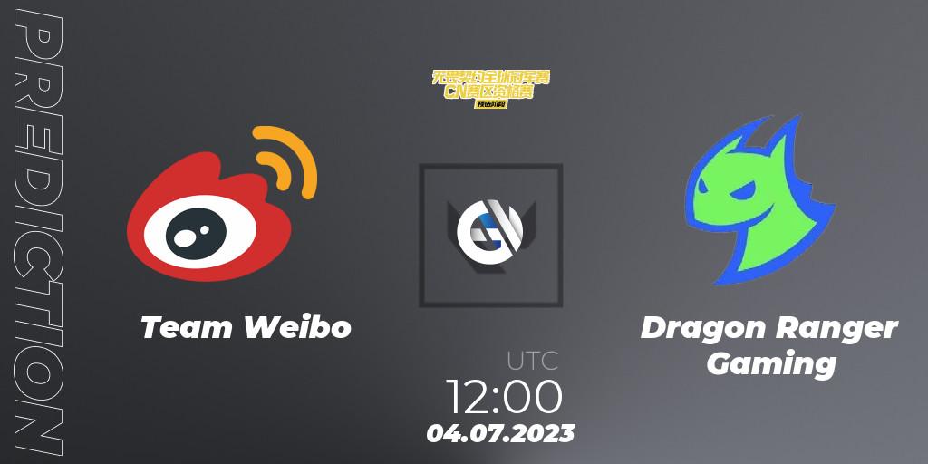 Team Weibo vs Dragon Ranger Gaming: Betting TIp, Match Prediction. 04.07.23. VALORANT, VALORANT Champions Tour 2023: China Qualifier
