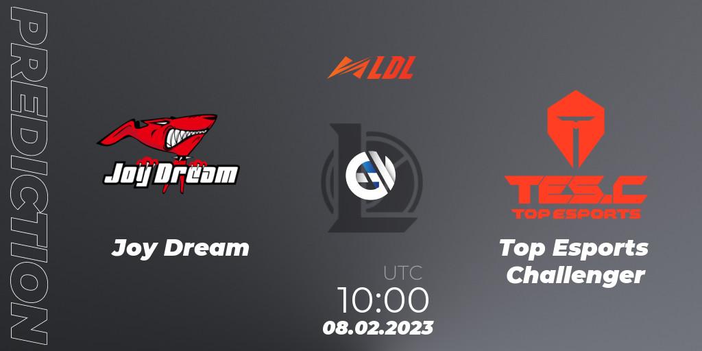 Joy Dream vs Top Esports Challenger: Betting TIp, Match Prediction. 08.02.2023 at 09:33. LoL, LDL 2023 - Swiss Stage