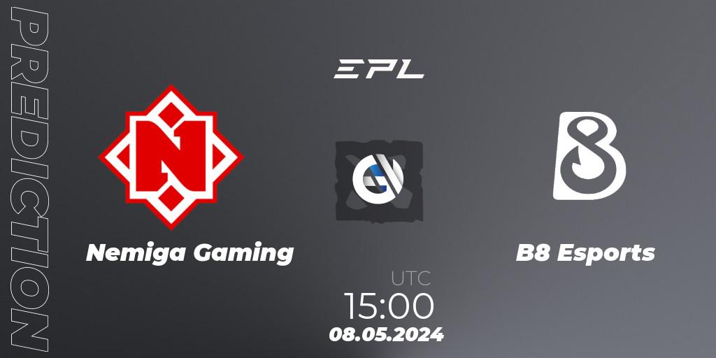 Nemiga Gaming vs B8 Esports: Betting TIp, Match Prediction. 08.05.2024 at 16:00. Dota 2, European Pro League Season 18