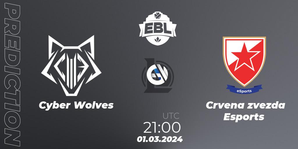 Cyber Wolves vs Crvena zvezda Esports: Betting TIp, Match Prediction. 01.03.24. LoL, Esports Balkan League Season 14