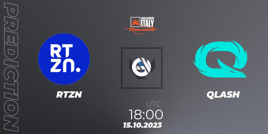 RTZN vs QLASH: Betting TIp, Match Prediction. 15.10.2023 at 18:00. VALORANT, VALORANT Challengers 2023 Italy: ON // THE BATTLEFIELD