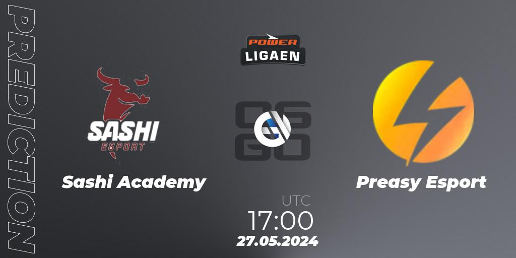 Sashi Academy vs Preasy Esport: Betting TIp, Match Prediction. 27.05.2024 at 17:00. Counter-Strike (CS2), Dust2.dk Ligaen Season 26