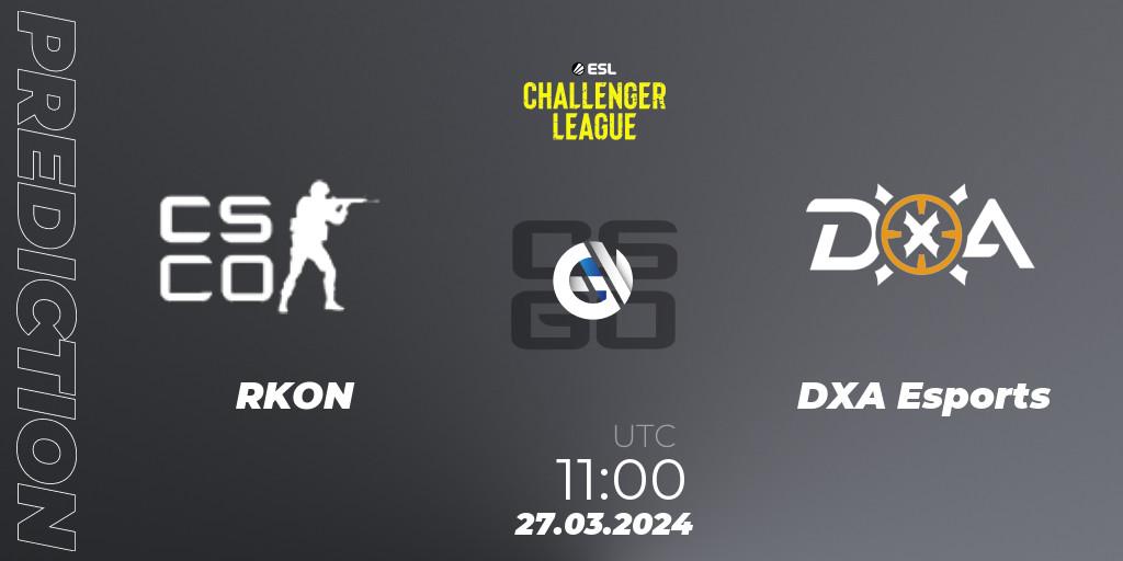 RKON vs DXA Esports: Betting TIp, Match Prediction. 27.03.24. CS2 (CS:GO), ESL Challenger League Season 47: Oceania