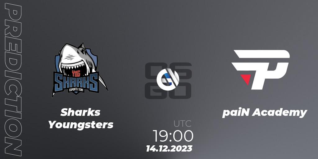 Sharks Youngsters vs paiN Academy: Betting TIp, Match Prediction. 14.12.2023 at 19:00. Counter-Strike (CS2), Gamers Club Liga Série A: December 2023