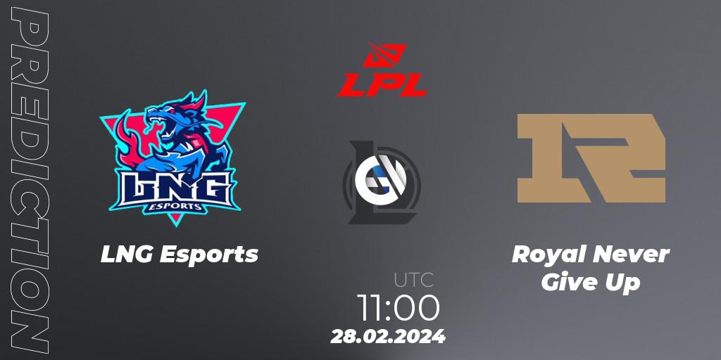 LNG Esports vs Royal Never Give Up: Betting TIp, Match Prediction. 28.02.24. LoL, LPL Spring 2024 - Group Stage