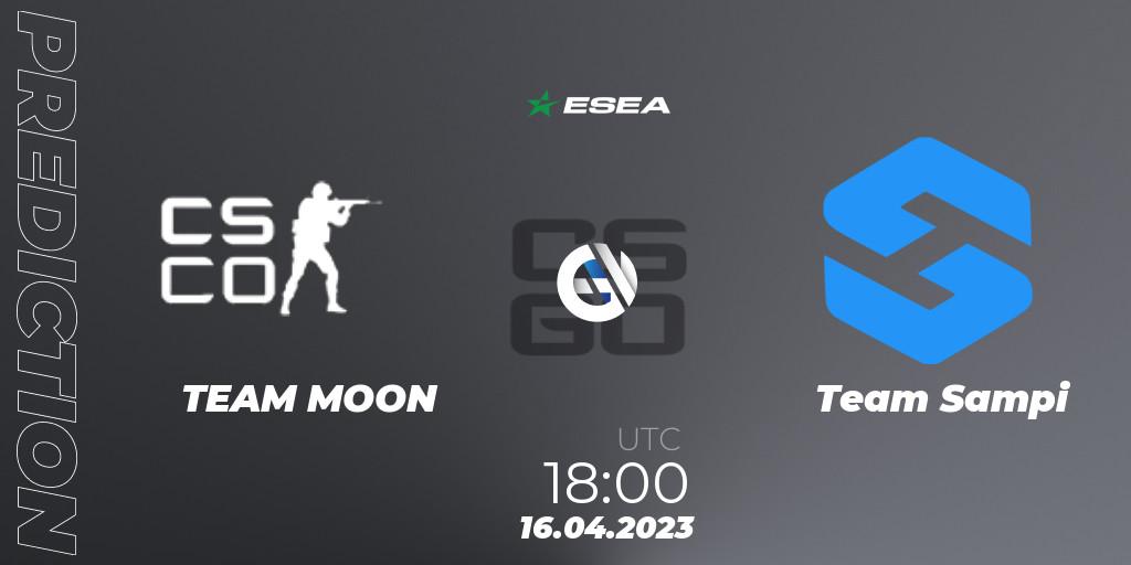 TEAM MOON vs Team Sampi: Betting TIp, Match Prediction. 26.04.2023 at 16:00. Counter-Strike (CS2), ESEA Season 45: Advanced Division - Europe