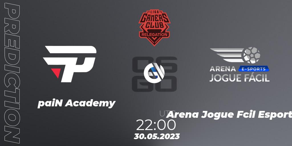 paiN Academy vs Arena Jogue Fácil Esports: Betting TIp, Match Prediction. 30.05.2023 at 22:00. Counter-Strike (CS2), Gamers Club Liga Série A: May 2023