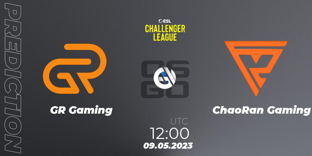 GR Gaming vs ChaoRan Gaming: Betting TIp, Match Prediction. 09.05.2023 at 12:00. Counter-Strike (CS2), ESL Challenger League Season 45: Asia-Pacific