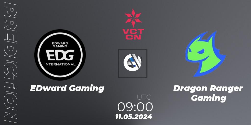 EDward Gaming vs Dragon Ranger Gaming: Betting TIp, Match Prediction. 11.05.2024 at 09:10. VALORANT, VCT 2024: China Stage 1