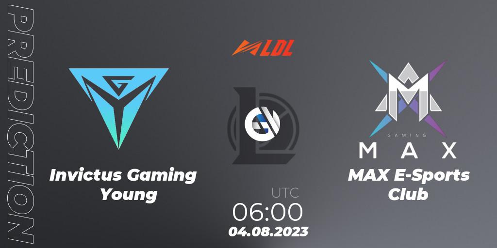 Invictus Gaming Young vs MAX E-Sports Club: Betting TIp, Match Prediction. 04.08.23. LoL, LDL 2023 - Playoffs