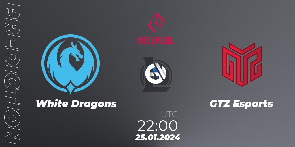White Dragons vs GTZ Esports: Betting TIp, Match Prediction. 25.01.24. LoL, LPLOL Split 1 2024