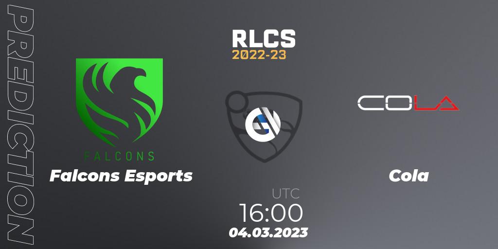 Falcons Esports vs Cola: Betting TIp, Match Prediction. 04.03.23. Rocket League, RLCS 2022-23 - Winter: Middle East and North Africa Regional 3 - Winter Invitational