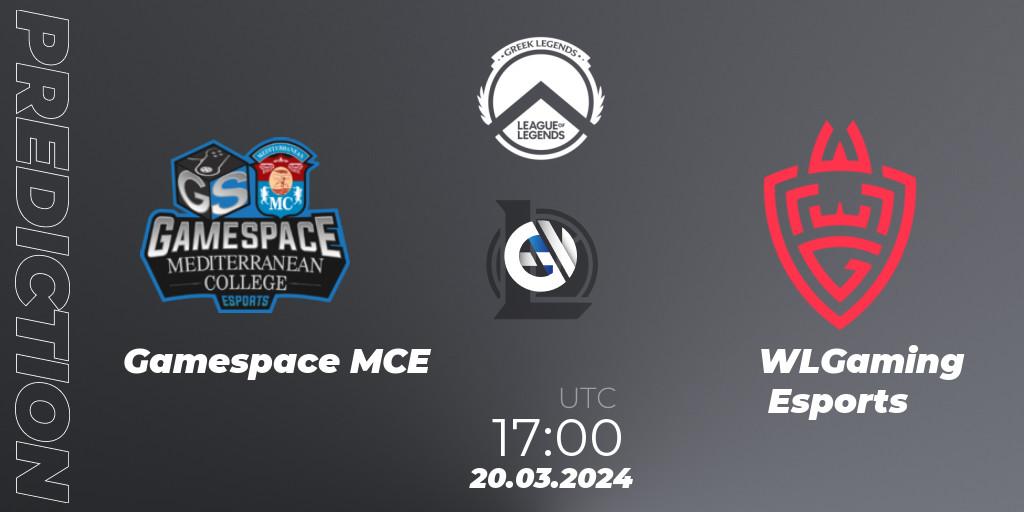 Gamespace MCE vs WLGaming Esports: Betting TIp, Match Prediction. 20.03.2024 at 17:00. LoL, GLL Spring 2024