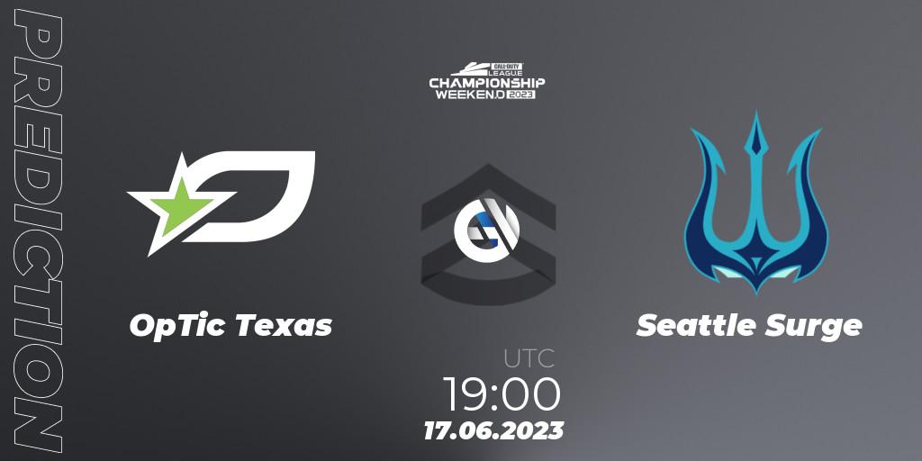 OpTic Texas vs Seattle Surge: Betting TIp, Match Prediction. 17.06.2023 at 19:00. Call of Duty, Call of Duty League Championship 2023