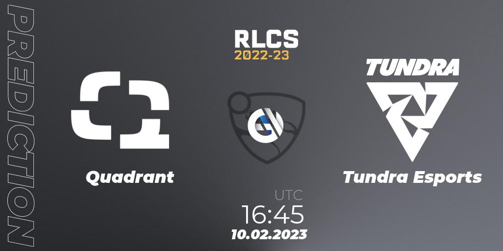 Quadrant vs Tundra Esports: Betting TIp, Match Prediction. 10.02.23. Rocket League, RLCS 2022-23 - Winter: Europe Regional 2 - Winter Cup
