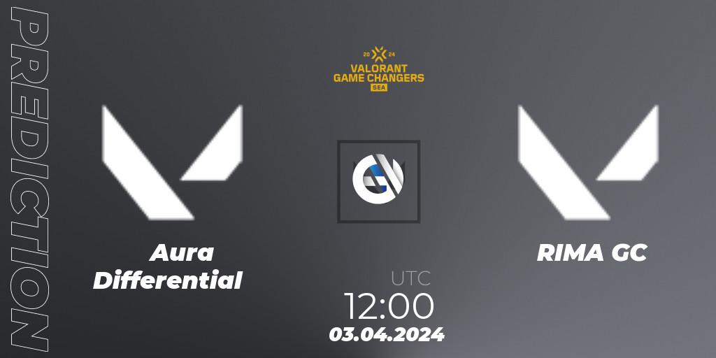 Aura Differential vs RIMA GC: Betting TIp, Match Prediction. 03.04.2024 at 12:00. VALORANT, VCT 2024: Game Changers SEA Stage 1