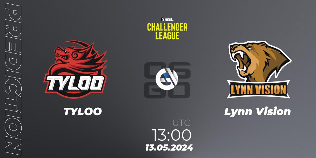 TYLOO vs Lynn Vision: Betting TIp, Match Prediction. 13.05.2024 at 13:00. Counter-Strike (CS2), ESL Challenger League Season 47: Asia