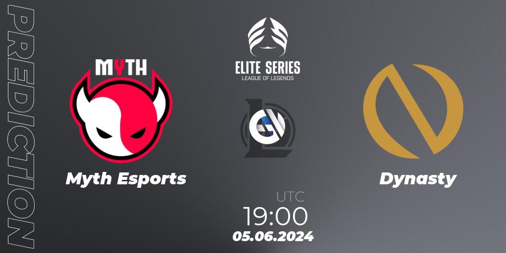 Myth Esports vs Dynasty: Betting TIp, Match Prediction. 05.06.2024 at 19:00. LoL, Elite Series Summer 2024