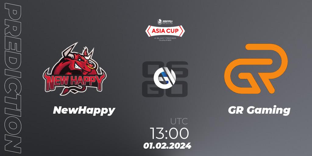 NewHappy vs GR Gaming: Betting TIp, Match Prediction. 01.02.2024 at 13:00. Counter-Strike (CS2), 5E Arena Asia Cup Spring 2024 - BLAST Premier Qualifier
