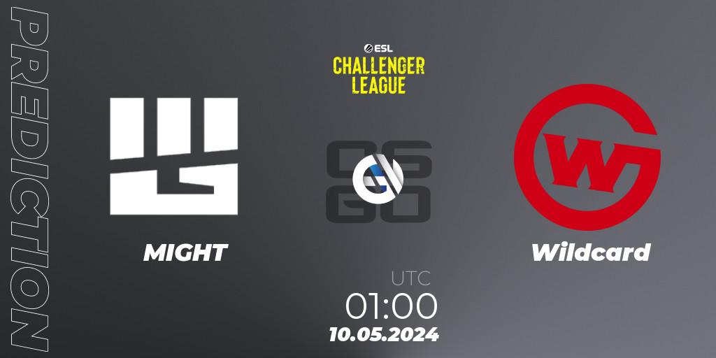 MIGHT vs Wildcard: Betting TIp, Match Prediction. 10.05.2024 at 00:00. Counter-Strike (CS2), ESL Challenger League Season 47: North America
