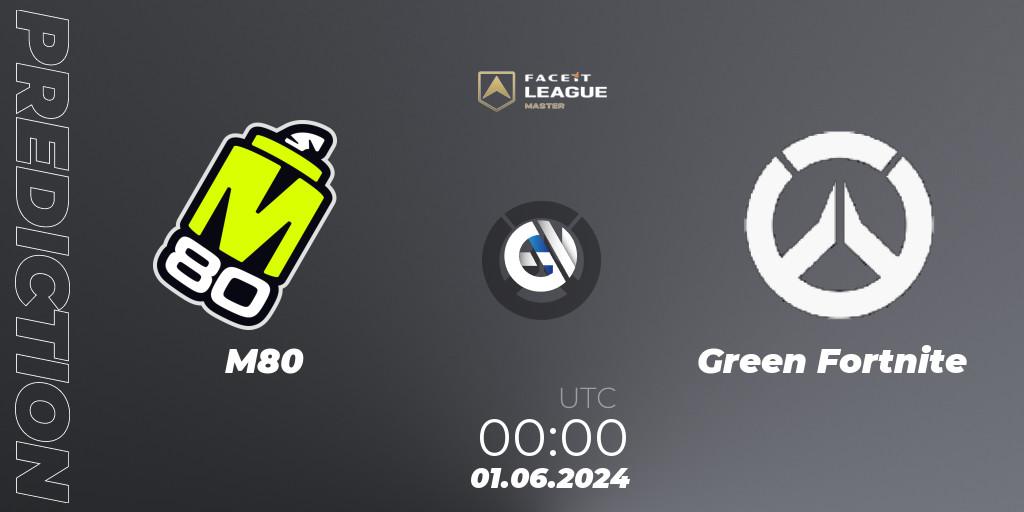 M80 vs Green Fortnite: Betting TIp, Match Prediction. 09.06.2024 at 02:00. Overwatch, FACEIT League Season 1 - NA Master Road to EWC