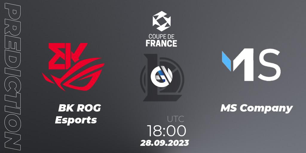 BK ROG Esports vs MS Company: Betting TIp, Match Prediction. 28.09.2023 at 18:00. LoL, Coupe de France 2023