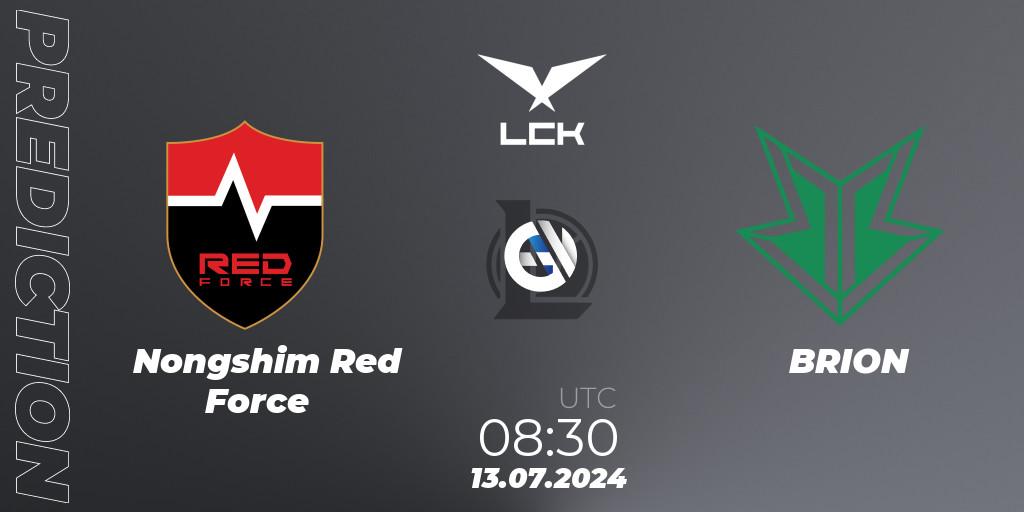 Nongshim Red Force vs BRION: Betting TIp, Match Prediction. 13.07.2024 at 08:30. LoL, LCK Summer 2024 Group Stage