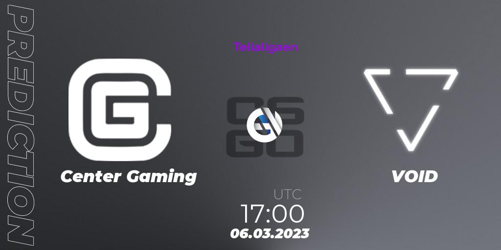 Center Gaming vs VOID: Betting TIp, Match Prediction. 07.03.2023 at 18:00. Counter-Strike (CS2), Telialigaen Spring 2023: Group stage