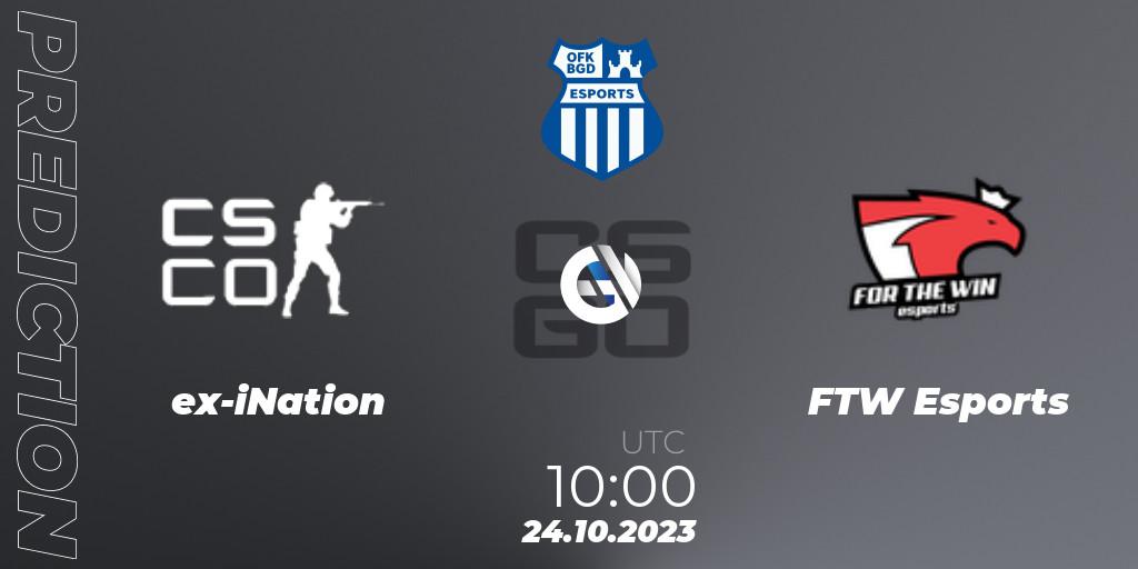 ex-iNation vs FTW Esports: Betting TIp, Match Prediction. 26.10.23. CS2 (CS:GO), OFK BGD Esports Series #1