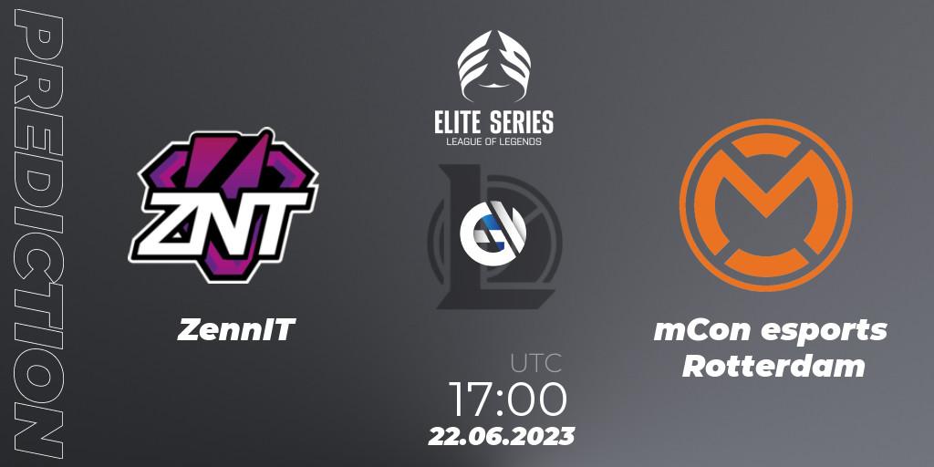 ZennIT vs mCon esports Rotterdam: Betting TIp, Match Prediction. 22.06.2023 at 20:00. LoL, Elite Series Summer 2023