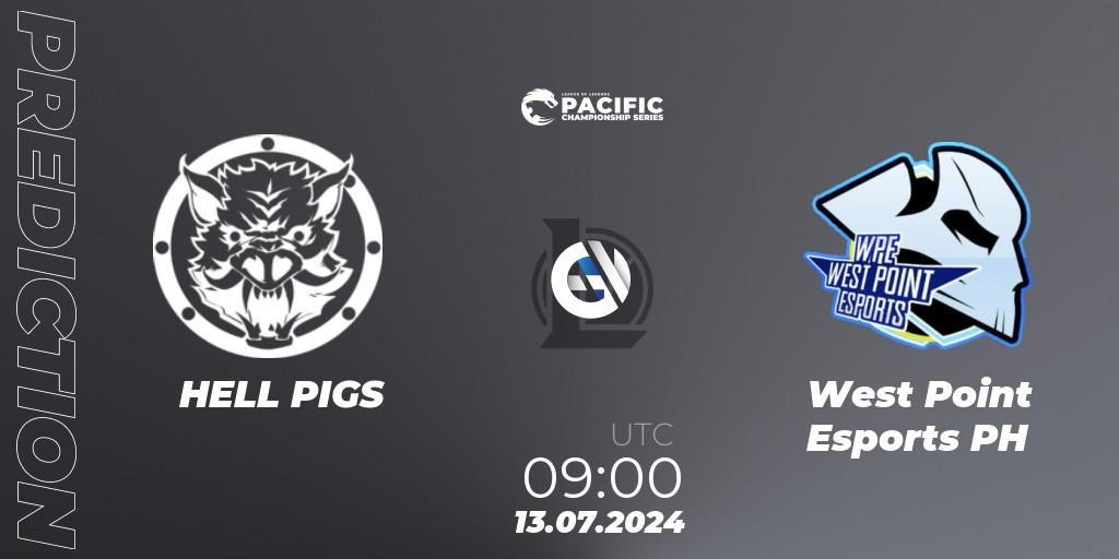 HELL PIGS vs West Point Esports PH: Betting TIp, Match Prediction. 13.07.2024 at 09:00. LoL, PCS Summer 2024