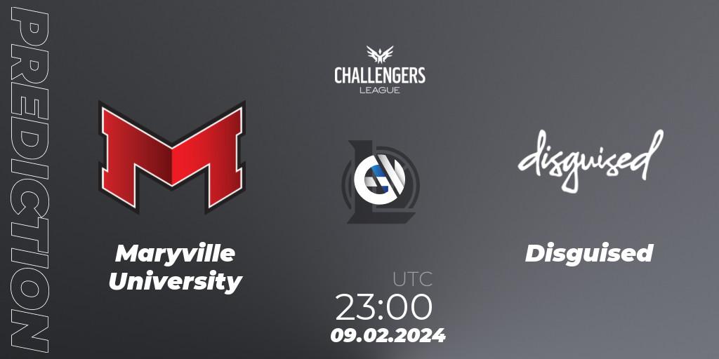 Maryville University vs Disguised: Betting TIp, Match Prediction. 09.02.2024 at 23:00. LoL, NACL 2024 Spring - Group Stage