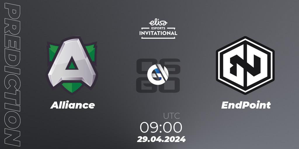 Alliance vs EndPoint: Betting TIp, Match Prediction. 29.04.2024 at 09:00. Counter-Strike (CS2), Elisa Invitational Spring 2024