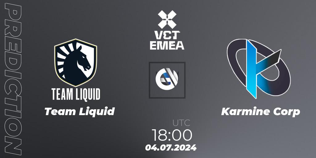 Team Liquid vs Karmine Corp: Betting TIp, Match Prediction. 04.07.2024 at 19:00. VALORANT, VALORANT Champions Tour 2024: EMEA League - Stage 2 - Group Stage