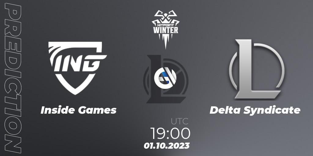 Inside Games vs Delta Syndicate: Betting TIp, Match Prediction. 01.10.23. LoL, Hitpoint Masters Winter 2023 - Group Stage
