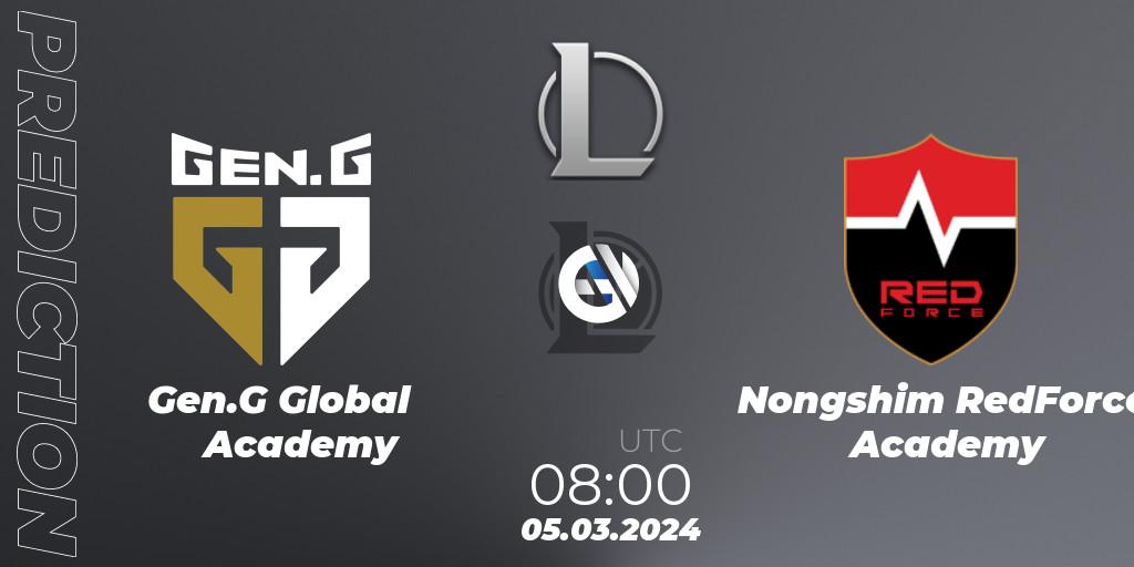 Gen.G Global Academy vs Nongshim RedForce Academy: Betting TIp, Match Prediction. 05.03.24. LoL, LCK Challengers League 2024 Spring - Group Stage