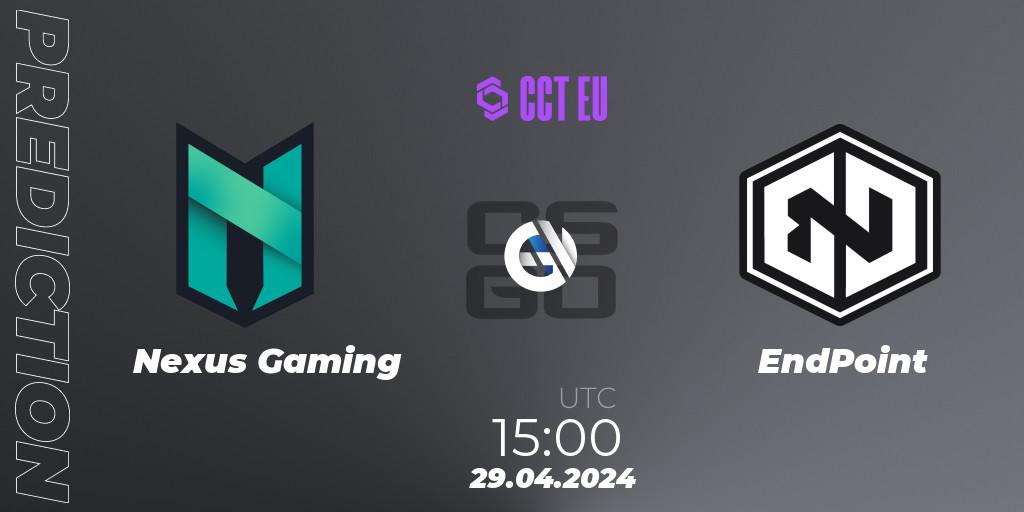 Nexus Gaming vs EndPoint: Betting TIp, Match Prediction. 29.04.2024 at 16:15. Counter-Strike (CS2), CCT Season 2 Europe Series 2 