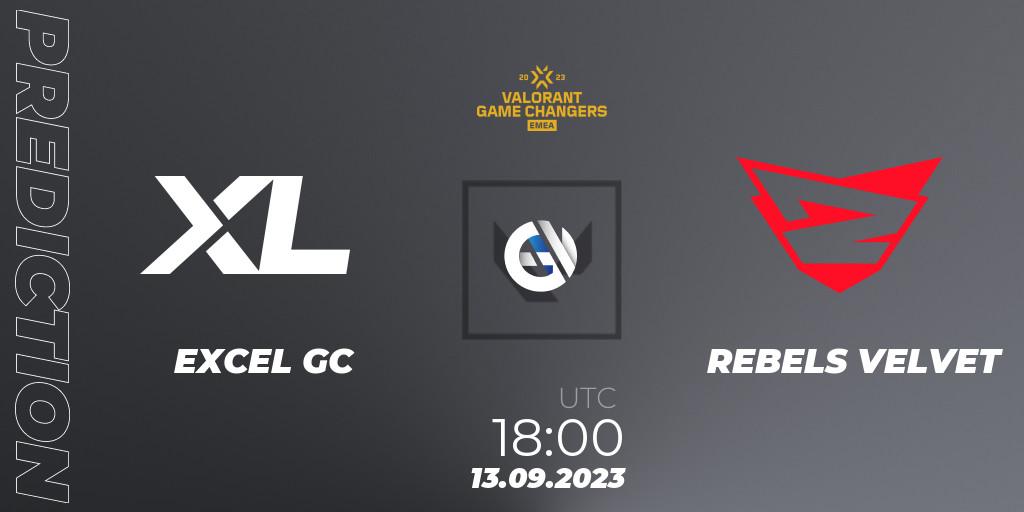 EXCEL GC vs REBELS VELVET: Betting TIp, Match Prediction. 13.09.2023 at 18:00. VALORANT, VCT 2023: Game Changers EMEA Stage 3 - Group Stage