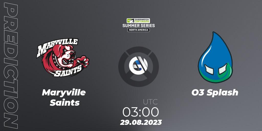 Maryville Saints vs O3 Splash: Betting TIp, Match Prediction. 29.08.2023 at 03:00. Overwatch, Overwatch Contenders 2023 Summer Series: North America