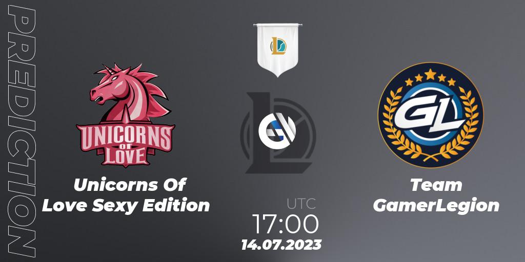 Unicorns Of Love Sexy Edition vs Team GamerLegion: Betting TIp, Match Prediction. 14.07.23. LoL, Prime League Summer 2023 - Group Stage