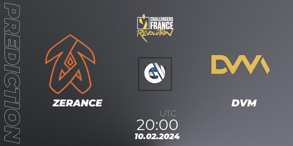 ZERANCE vs DVM: Betting TIp, Match Prediction. 10.02.24. VALORANT, VALORANT Challengers 2024 France: Revolution Split 1
