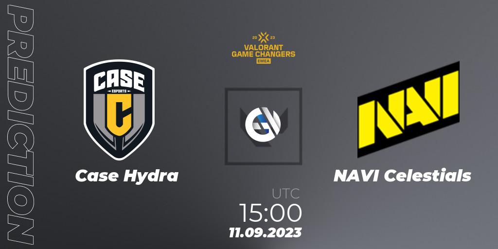 Case Hydra vs NAVI Celestials: Betting TIp, Match Prediction. 11.09.2023 at 15:10. VALORANT, VCT 2023: Game Changers EMEA Stage 3 - Group Stage