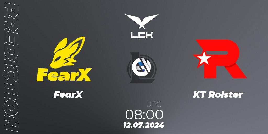 FearX vs KT Rolster: Betting TIp, Match Prediction. 12.07.2024 at 08:00. LoL, LCK Summer 2024 Group Stage