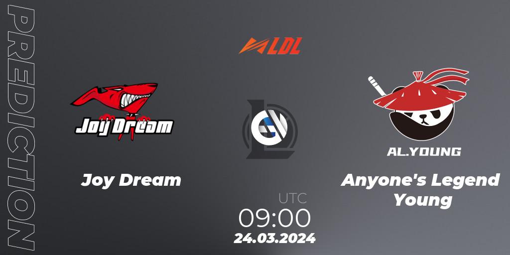 Joy Dream vs Anyone's Legend Young: Betting TIp, Match Prediction. 24.03.24. LoL, LDL 2024 - Stage 2