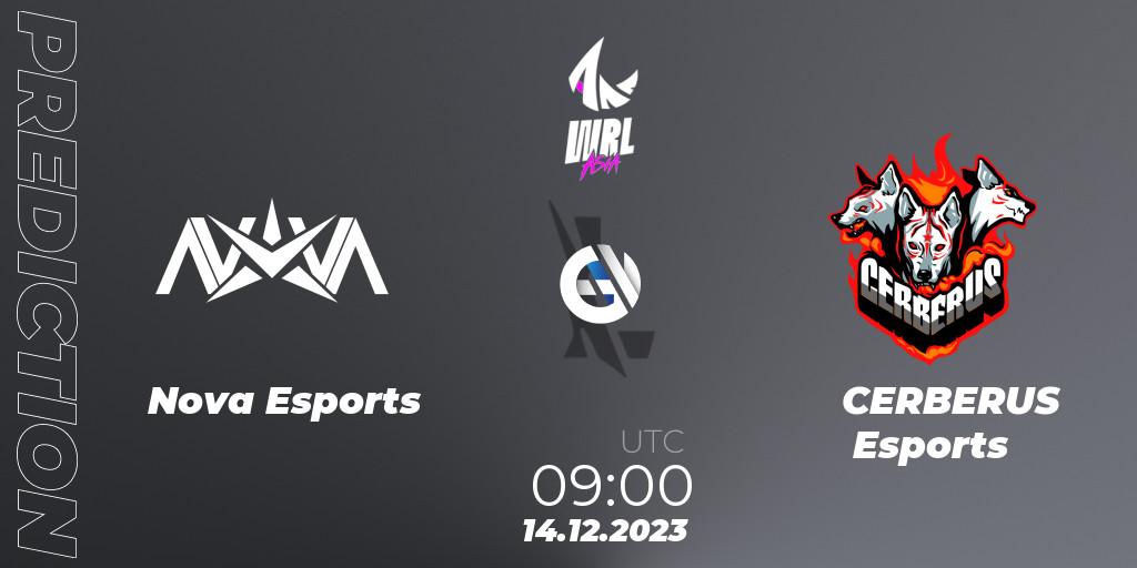 Nova Esports vs CERBERUS Esports: Betting TIp, Match Prediction. 14.12.2023 at 09:00. Wild Rift, WRL Asia 2023 - Season 2 - Regular Season