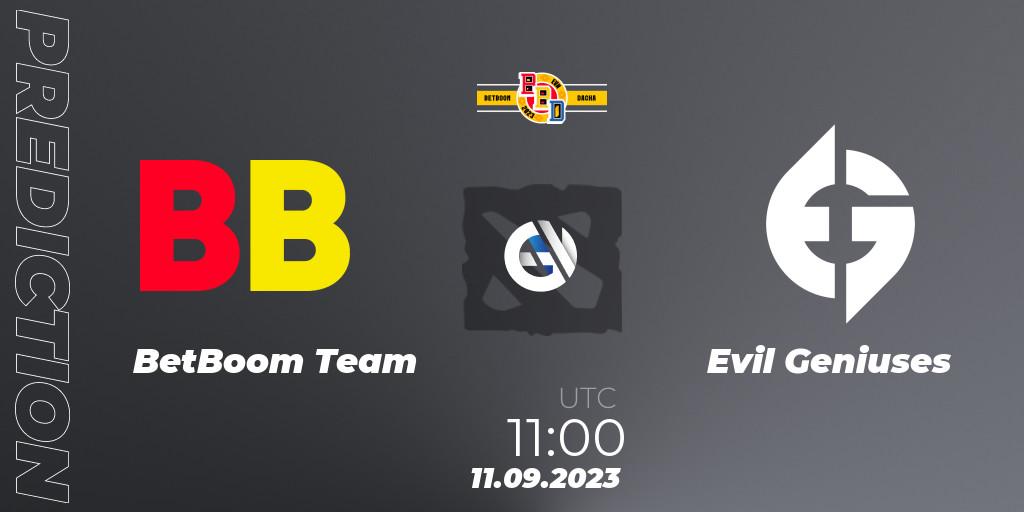 BetBoom Team vs Evil Geniuses: Betting TIp, Match Prediction. 11.09.2023 at 12:00. Dota 2, BetBoom Dacha